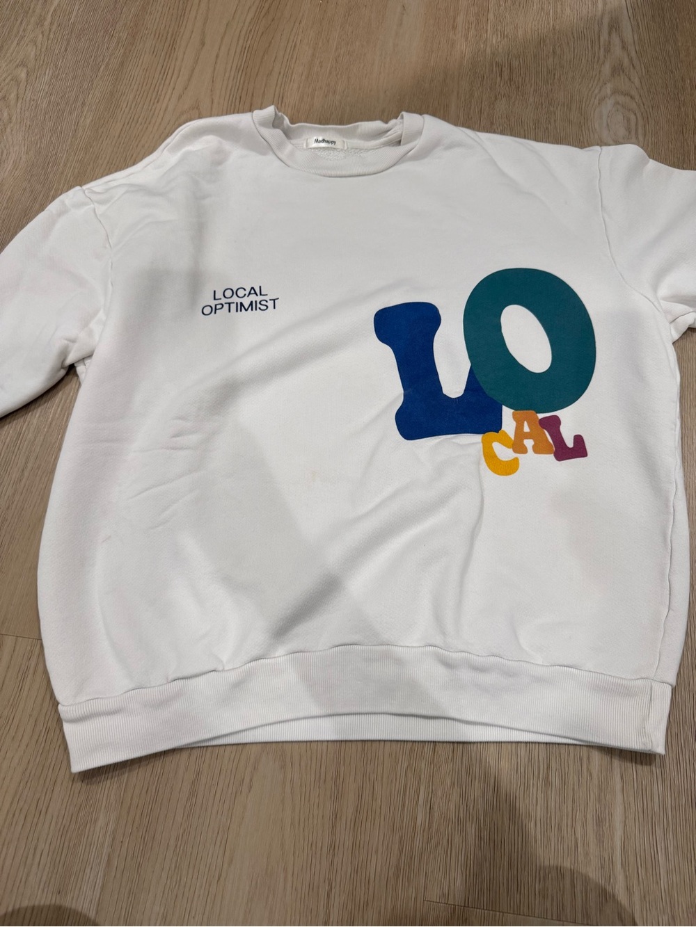 White 'Local Optimist' Graphic Sweatshirt